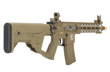 Image of Lancer Tactical Proline Enforcer Battle Hawk 10in M4 Airsoft Rifle w/ Alpha Stock, Tan, LT-34TB10-G2-ME