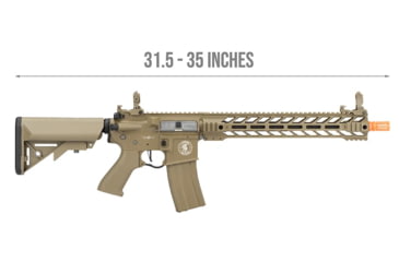 Image of Lancer Tactical Proline Enforcer Battle Hawk 14in M4 Airsoft Rifle, Tan, LT-34TA14-G2-ME