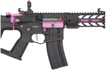 Image of Lancer Tactical Proline Enforcer Battle Hawk 7in Skeleton M4 Airsoft Rifle w/ Alpha Stock, Black/Purple, LT-34BCP7-G2-ME
