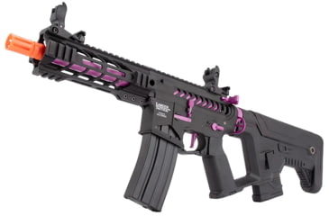 Image of Lancer Tactical Proline Enforcer Battle Hawk 7in Skeleton M4 Airsoft Rifle w/ Alpha Stock, Black/Purple, LT-34BCP7-G2-ME