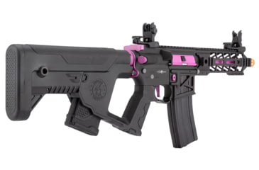 Image of Lancer Tactical Proline Enforcer Battle Hawk 7in Skeleton M4 Airsoft Rifle w/ Alpha Stock, Black/Purple, LT-34BCP7-G2-ME