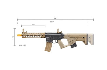 Image of Lancer Tactical Two-Tone Enforcer Battle Hawk Airsoft AEG w/ Alpha Stock, Black/Tan, LT-34XB10-G2-ME