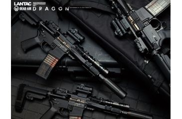 Image of LANTAC Dragon Muzzle Brake with Dead Air Keymo suppressor mounts, .223/5.56, 1/2x28 UNEF R/H, Black, DGN556B-DA