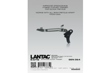 Image of LANTAC Enhanced Glock Trigger, Hybrid Curve, Black, Anodized, 9mm, 01-GP-ECTG
