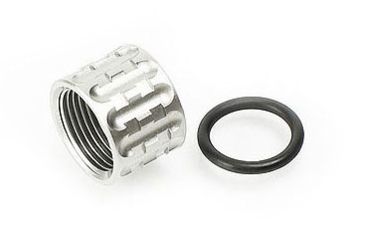 Image of LANTAC TP-Pro Knurled Thread Protector, Bead Blasted Stainless Steel Finish, Silver 01-GP-TP-SS