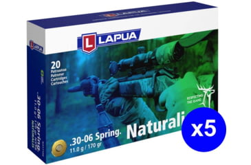 Image of Lapua Naturalis .30-06 Springfield 170 grain Solid Brass Cased Centerfire Rifle Ammo, 100 Rounds