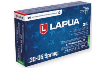 Image of Lapua Naturalis .30-06 Springfield 170 grain Solid Brass Cased Centerfire Rifle Ammo, 20 Rounds, N317106