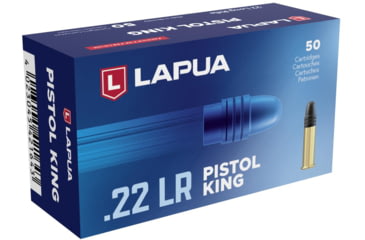 Image of Lapua Pistol King, .22 Long Rifle, 40 grain, Lead Round Nose, Brass, Rimfire Ammo, 50 Rounds, 420164