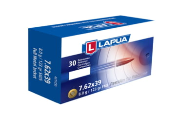 Image of Lapua Rifle Ammunition, 7.62x39mm, Full Metal Jacket, 123 grain, 30 Rounds/Box, 4317235
