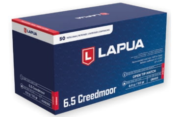 Image of Lapua Scenar 6.5 Creedmoor 123 grain Scenar Open Tip Match Brass Cased Centerfire Rifle Ammo, 50 Rounds, 4316060