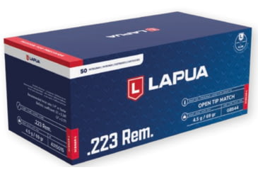 Image of Lapua Scenar-L .223 Remington 69 grain Scenar-L Open Tip Match Brass Cased Centerfire Rifle Ammo, 50 Rounds, 4315015