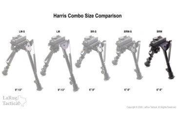 Image of LaRue Tactical Harris BRM Bipod and LT130 QD Mount, Black, 680-004-130-k