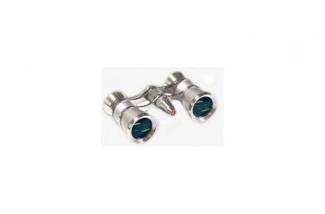 Image of Lascala Optics Aida Opera Glasses, Flashlight, Platinum Body, Silver Rings LSAFL-06