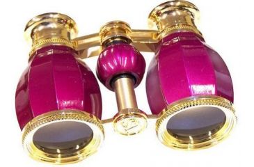 Image of Lascala Optics Hamlet Opera Glasses, Burugundu Body, Golden Rings LSH-03