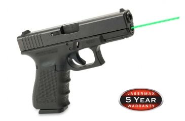 Image of LaserMax Guide Rod Red Laser Sight For Glock 19, Generation 4, Green, LMS-G4-19G