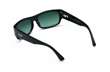 Image of Maui Jim Lava Flow Sunglasses w/ Gloss Black Frame and Neutral Grey Lenses - GS250-02, Back View