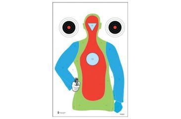 Image of Law Enforcement Targets B-21E High Visibility Fluorescent Silhouette With Handgun Indoor Target 23x35 Inch 100 Per Case
