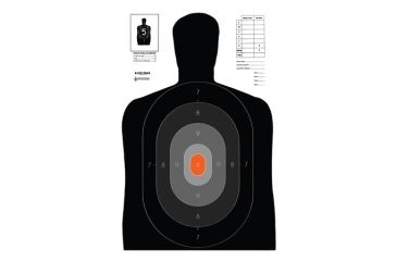 Image of Law Enforcement Targets B-27E PROS Dark-to-Light Silhouette 23x35 Inch Black/Gray/Orange 100 Per Case