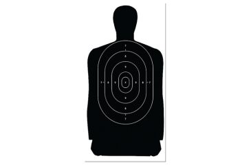 Image of Law Enforcement Targets B-27S Standard Silhouette Target 24x45 Inch Black 100 Per Case