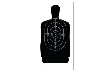 Image of Law Enforcement Targets B-29 50 Foot Reduction Of B-27 Police Silhouette 11.5x22 Inch Black 100 Per Case