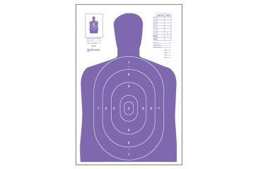 Image of Law Enforcement Targets High Visibility Fluorescent B-27E Indoor Target Purple 23x35 Inch 100 Per Case