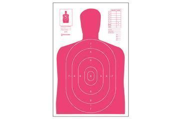 Image of Law Enforcement Targets High Visibility Fluorescent B-27E Indoor Target Red 23x35 Inch 100 Per Case