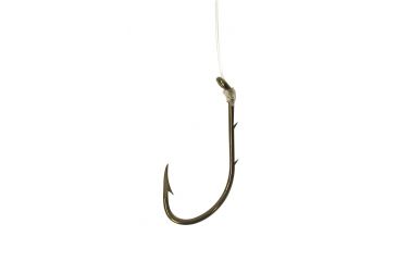 Image of Lazer Sharp Baitholder Saltwater Snelled Hook,Striped Bass,Offset,Down Eye,2 Slices,Mono,36in,Bronze L801-2/0