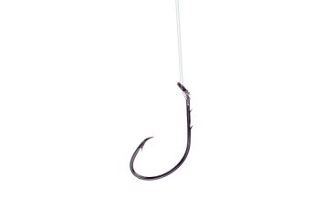 Image of Lazer Sharp Circle Sea Snelled Hook,Non-Offset,Down Eye,2 Slices,Medium Wire,Platinum Black L704H-10