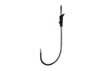Image of Lazer Sharp Finesse Worm Hook,Light Wire,Ringed Eye,Non-Offset,Molded Keeper,Needlepoint,Platinum Black,Lazer Sharp Hooks L18G-2/0