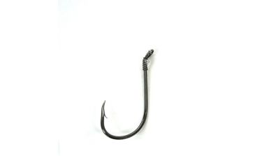Image of Lazer Sharp Octopus Saltwater Snelled Hook,Striped Bass,Offset,Curved Point,Up Eye,Plain Shank,Needlepoint,Mono,36in,Platinum Black L800-1/0