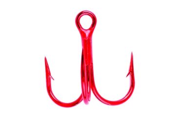 Image of Lazer Sharp Straight Point Saltwater Hook,Round Bend,Short Shank,3x Strong,Needlepoint,Red,G-Pack Hooks L960G-6