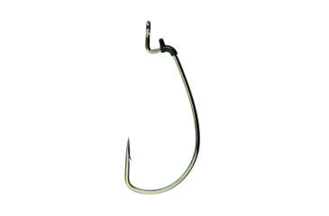 Image of Lazer Sharp Worm Hook w/Keeper,Extra Wide Gap,Non-Offset,Ringed Eye,Medium Wire,Needlepoint,Platinum Black,G-Pack Hooks L12G-4/0