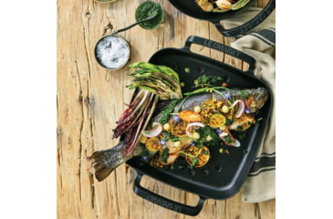 Image of Le Creuset Alpine Outdoor Collection - Square Grill Basket, Matte Black, 12in, 20271030000001
