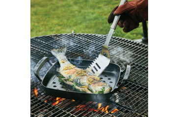 Image of Le Creuset Alpine Outdoor Collection - Square Grill Basket, Matte Black, 12in, 20271030000001
