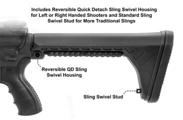 Image of Leapers AR15 Ops Ready S5 Fixed Stock Only, Black RBUS5BMS