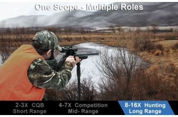 Image of Leapers UTG 2-16x44 30mm Multirange AO Rifle Scope, 36-color UMOA Reticle, SCP3-216UMOA