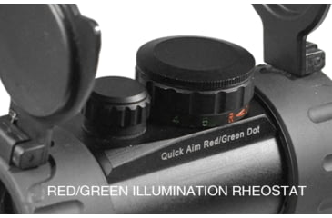 Image of Leapers UTG 3.8in ITA Red/Green CQB Dot Sight with Integral Mount, Black, SCP-RD40RGW-A