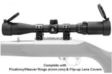 Image of Leapers UTG 3-9X32 1in Hunter Rifle Scope, Mil-dot Reticle, Weaver Rings, Pre-Adj at 100 Yds, _x000D_ SCP-U392RGW