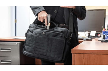 Image of Leapers UTG 9-2-5 Briefcase, 16inx4inx12in, 1200D Polyester, Black, PVC-P925B