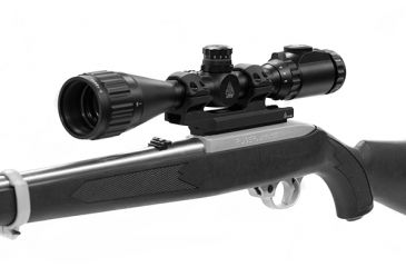 Image of Leapers UTG Accu-Sync 1in Medium Profile 50mm Offset Pic. Rings, Red Anodize AIR11850AR