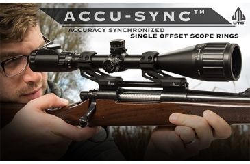 Image of Leapers UTG Accu-Sync 30mm High Profile 37mm Offset Pic. Rings, Red Anodize AIR322SAR