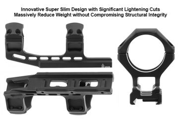 Image of Leapers UTG ACCU-SYNC 34mm High Profile 50mm Offset Picatinny Rings, Black, AIR42250