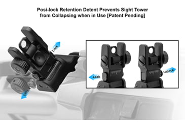 Image of Leapers UTG ACCU-SYNC Offset Deployable Rear Sight, Black, MT-945