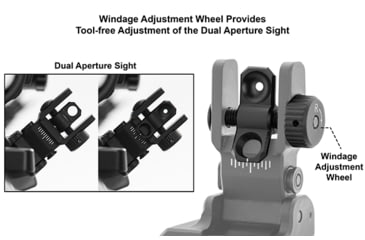 Image of Leapers UTG ACCU-SYNC Offset Deployable Rear Sight, Black, MT-945