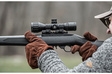 Image of Leapers UTG ACCU-SYNC QR Scope Rings, 1in, Low Profile, Picatinny, Black, AQR110