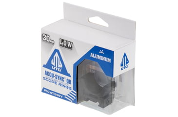 Image of Leapers UTG ACCU-SYNC QR Scope Rings, 30mm, Low Profile, Picatinny, Black, AQR310