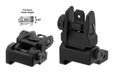 Image of Leapers UTG ACCU-SYNC Top Mounted Deployable Rear Sight, Black, MNT-957