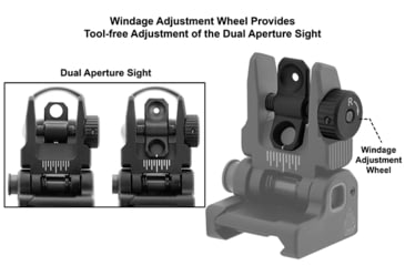Image of Leapers UTG ACCU-SYNC Top Mounted Deployable Rear Sight, Black, MNT-957