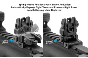 Image of Leapers UTG ACCU-SYNC Top Mounted Deployable Rear Sight, Black, MNT-957