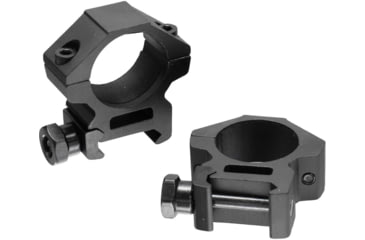 Image of Leapers UTG ACCUSHOT 1in/2PCs Low Profile Picatinny/Weaver Rings, Black, RGWM-25L2